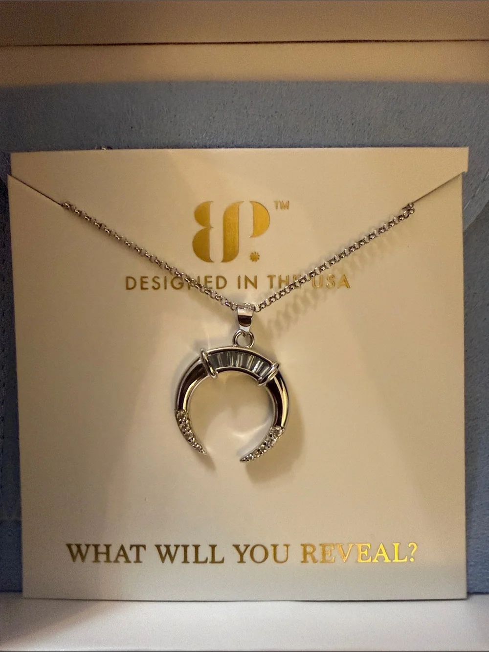 Bomb Party Sterling Crescent Pendant Necklace